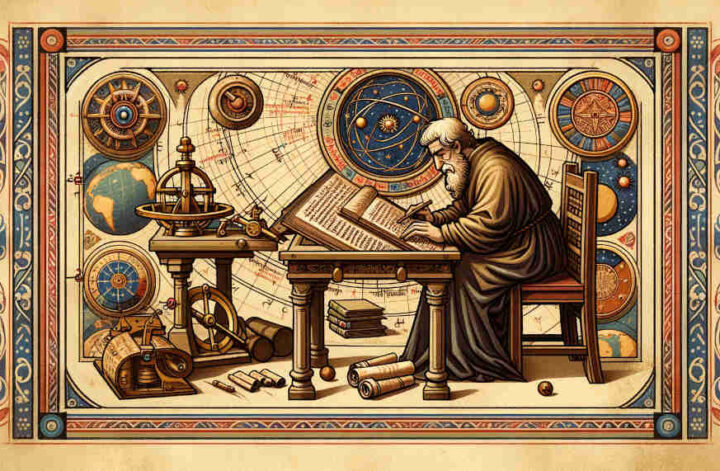 illustration of an ancient astronomer