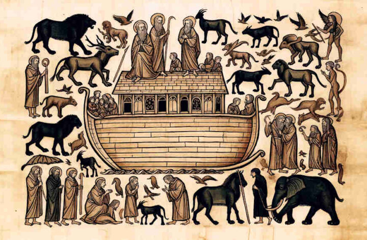 Noah, his family, and animals