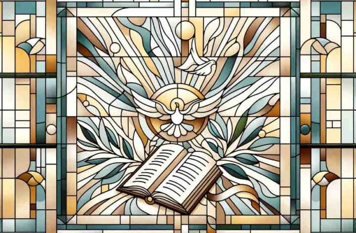 holy book stained glass