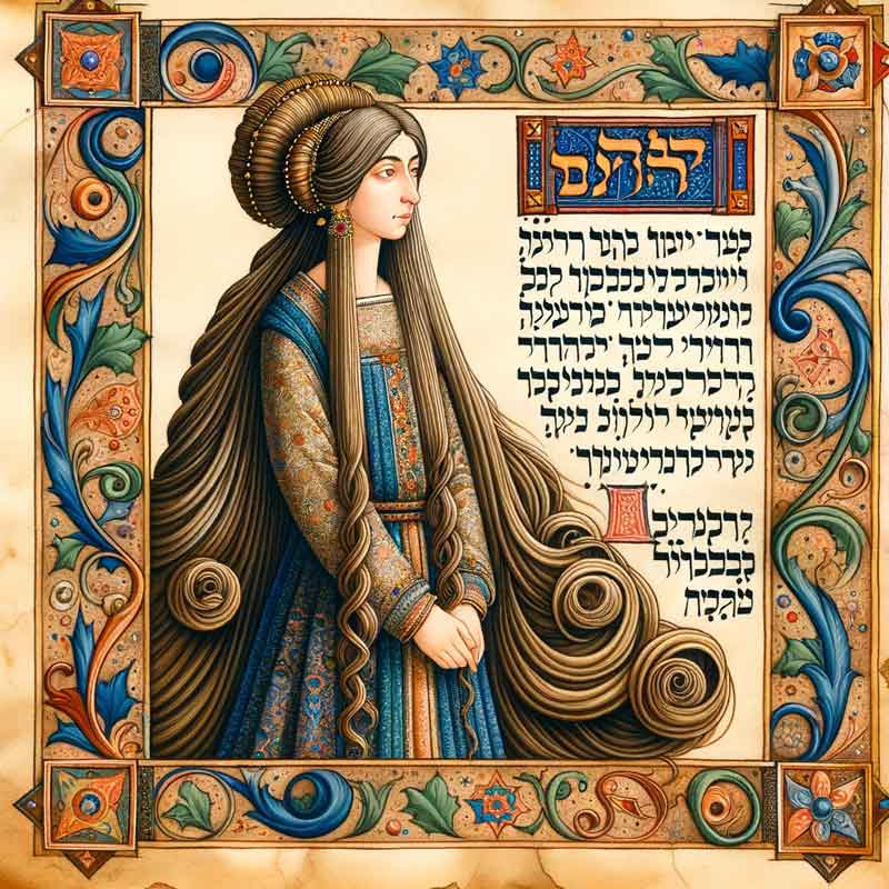 jewish-woman-wear-a-wig-illustration